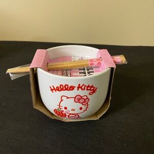 Hello Kitty Ceramic Bowl with Chopsticks